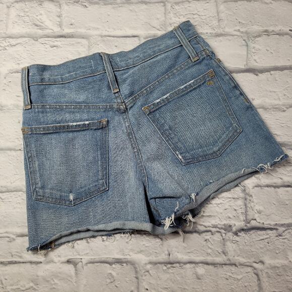 Madewell The Perfect Jean Short High Rise Distressed Frayed Hem L4403 size 24 - Picture 2 of 12
